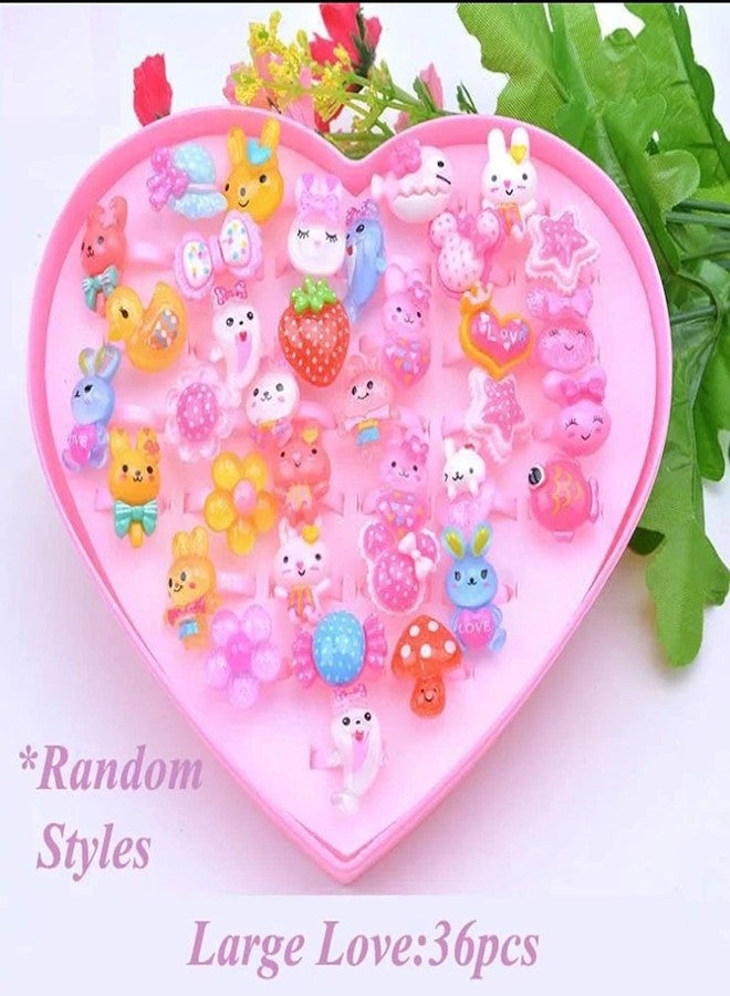 kiyan Girls Kids Cartoon Pretend Play Toy Fancy Finger Rings For Birthday Gifting Comes In Pink Heart Shape Gift Box .Suitable For Age 2 - 10 Yrs. - Image 5